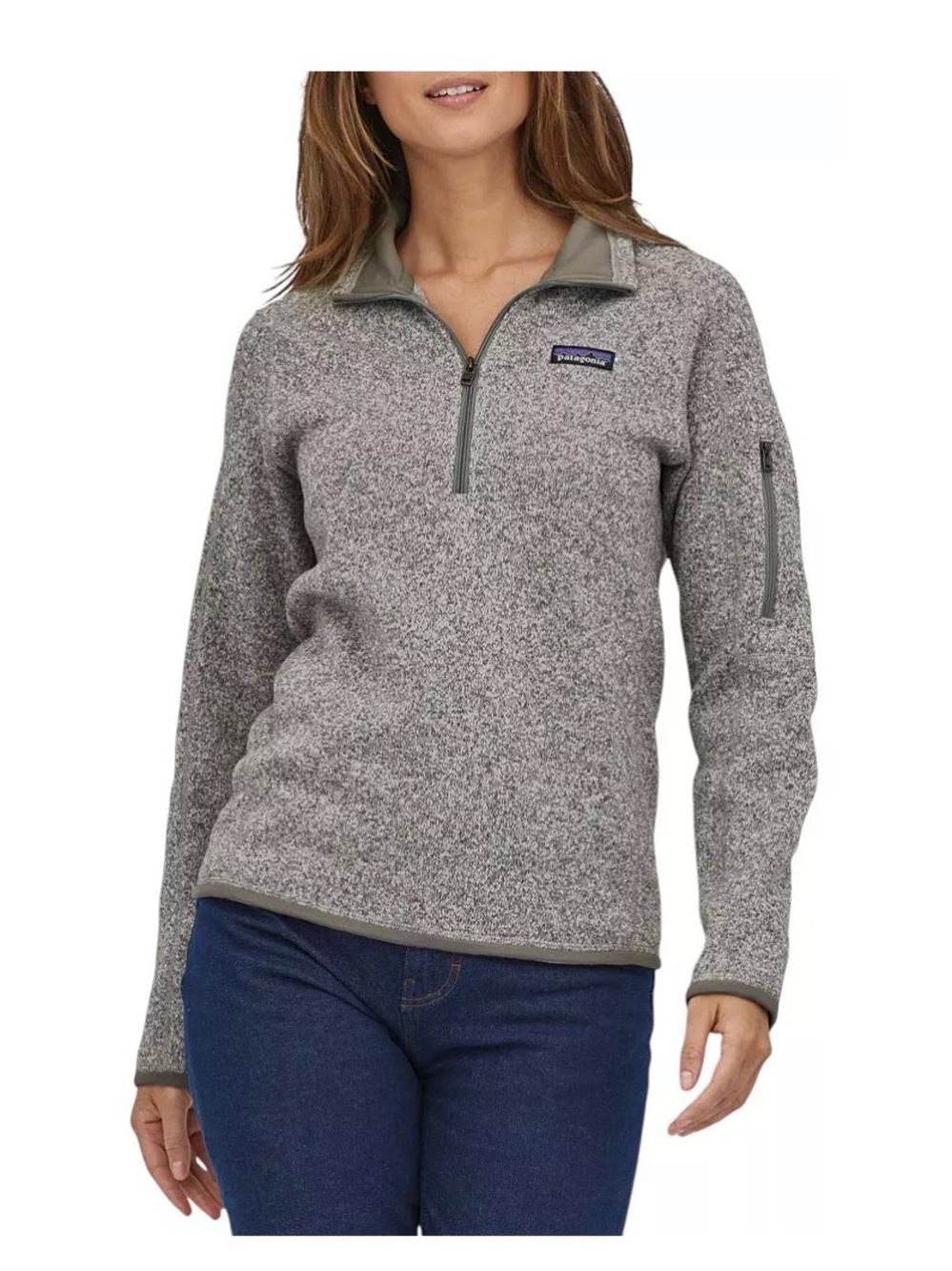 Patagonia Women’s Heather Grey Better Sweater Quarter-Zip Fleece Pullover